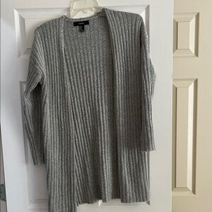 Forever 21 Gray Ribbed Cardigan